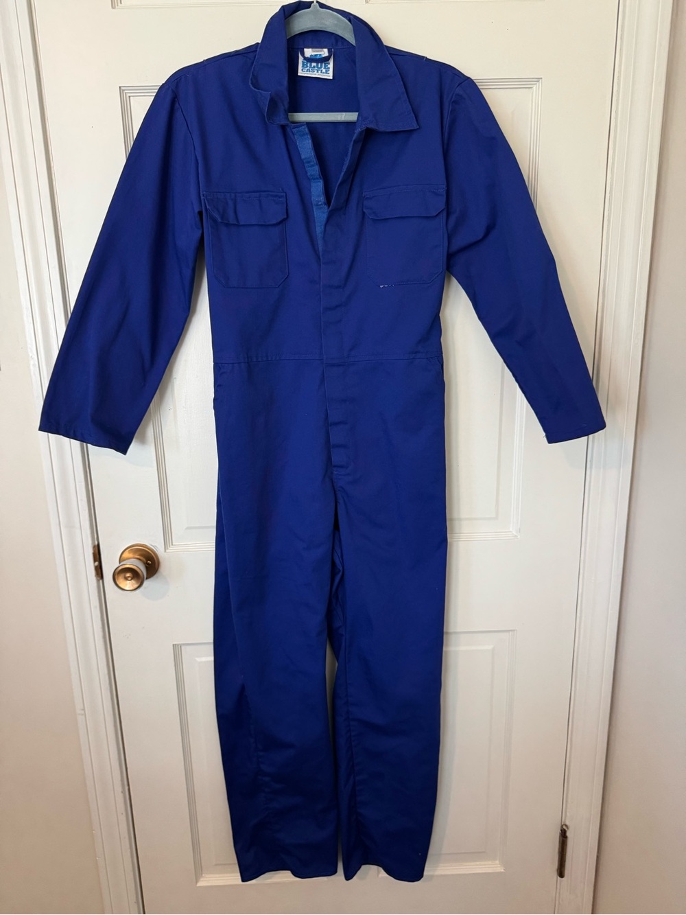 Women's Rosie the Riveter Royal Blue Junior Coverall Halloween Costume Size XS